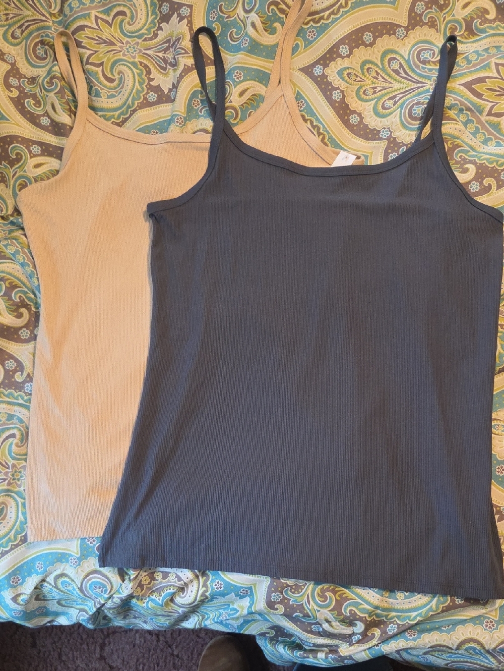 No Boundaries Ribbed Camisole Twin Pack - Black & Tan